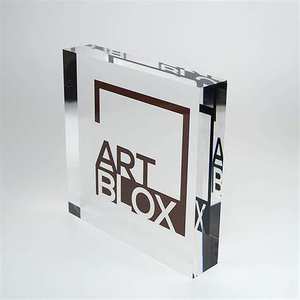 แท่นวางโชว์ของที่เป็นมิตรกับสิ่งแวดล้อมสำหรับร้านค้าปลีก2025พิมพ์โลโก้บล็อกอะคริลิคสีใสทันสมัย - Product Image 3