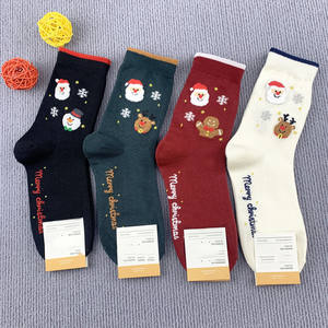 Haute qualité écologique noël père noël tricoté coton équipage chaussettes hiver cadeau femmes enfants corps cheville manchette - Product Image 1