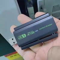 Adaptador Receptor WIFI USB Inalámbrico de Doble Banda de 2.4G y 5G de 1300Mbps, Portátil y sin Controladores, para Red de PC