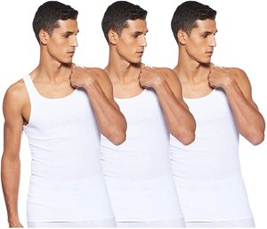 Camiseta sin mangas de algodón 100% acanalada para hombre, color blanco, paquete de 6, tallas S-XL - Product Image 2