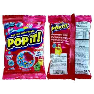 POPIT Bolsa de 40g de Caramelos de Goma Marrones Crujientes con Sabor a Frutas, Azúcar y Leche en Polvo de Arándanos - Product Image 2