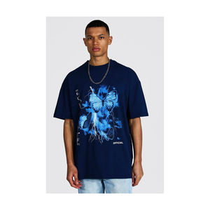 Camisetas de punto de algodón 100% de alta calidad para hombre, transpirables, de tamaño personalizado, cómodas, informales, ropa de calle, estampado de letras, precio barato - Product Image 4