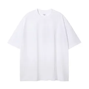T-Shirt in cotone pesante di alta qualità stile stile stile T-Shirt da uomo con Logo personalizzato in bianco tinta unita taglie forti T-Shirt