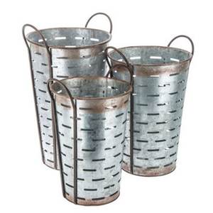 Unique galvanized <b>planter</b> for <b>succulents</b> with vintage inspiration and sturdy build great for modern farmhouse lovers - Product Image 3