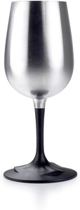 23 - <b>STAINLESS</b> STEEL WINE <b>GLASS</b> WITH BLACK RING BASE - Product Image 2