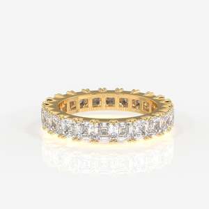Asscher Cut Lab Grown Diamond Eternity Band 18K Gold <b>Ring</b> Premium Diamond <b>Rings</b> - Product Image 1
