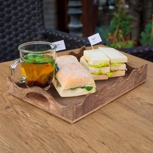 ถาดเสิร์ฟไม้อะคาเซียสำหรับตกแต่งเครื่องครัวที่ผลิตในเวียดนามถาดเสิร์ฟทำจากไม้ทรงหอยเชลล์ - Product Image 3