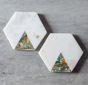 Posavasos de mármol antideslizantes Decoración en forma de corazón Posavasos reutilizables Fabricante Artesanías de Calidad exclusiva de la India - Product Image 4
