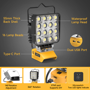 <span class=keywords><strong>Lampe</strong></span> de travail LED 48W à bas prix compatible avec les batteries <span class=keywords><strong>Dewalt</strong></span> <span class=keywords><strong>18V</strong></span> 20V <span class=keywords><strong>Lampe</strong></span> de travail <span class=keywords><strong>18V</strong></span> 20V <span class=keywords><strong>Lampe</strong></span> de travail LED <span class=keywords><strong>Lampe</strong></span> à batterie - Product Image 3