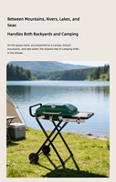 Barbecue au gaz propane portable avec roues - Grille pliante résistante au vent, grande capacité, mobile, pour le camping en plein air