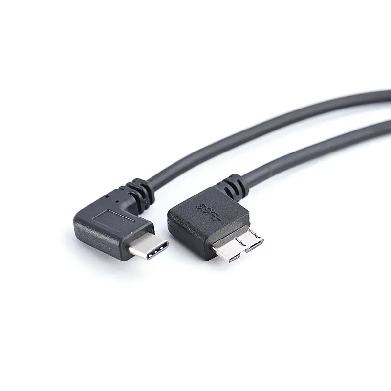 USB C Host to Micro USB 3.0 90 Degree Right Angled Extension Data Cable