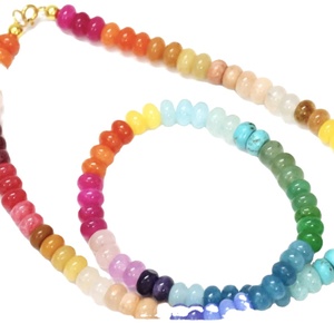 Trendy Beautiful Mix Color <b>Quartz</b> Smooth Rondelle Beads <b>Necklace</b> Handmade Alexandrite Birthstone <b>Necklace</b> - Product Image 2
