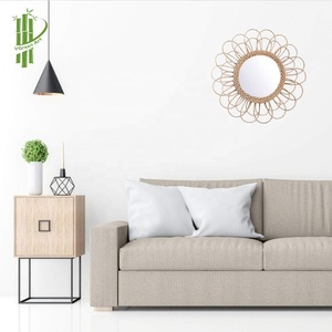 Precioso espejo de pared de ratán de bambú en forma de flor, colores personalizados, diseño tradicional, iluminación decorativa para niños - Product Image 5