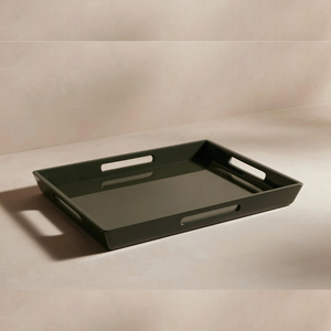 Plateau rectangulaire en laque de luxe haute brillance Vaisselle décorative artisanale et décoration intérieure - Product Image 1