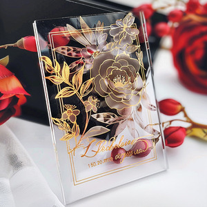Quà Tặng tùy chỉnh in rõ ràng nhựa trong suốt thẻ Acrylic lời mời đám cưới - Product Image 5