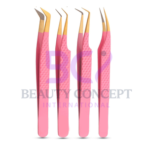 Pink Color Steel Material Fiber Tip 45 Degree Custom Shape Beauty Eyelash Extension Tools for Classic Lashes and Volume Lash - Product Image 5