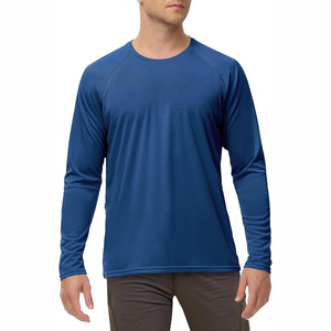 T-shirt de sport pour homme à col montant et fermeture éclair, séchage rapide, entraînement en plein air, course à pied, décontracté, manches longues, collants - Product Image 5