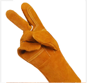 Guantes de soldadura Tig de lona de Palma de cuero para niños de trabajo de construcción resistente de fábrica - Product Image 4