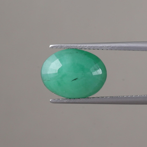 Émeraude naturelle certifiée par un tiers, vente en gros, pierre brute, 6,38 carats, taille ovale, 14x11 mm, 6 mm, vert premium, cirage/entoilage, 100% - Product Image 2