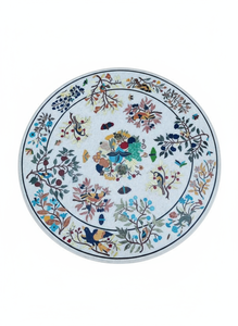 Pietra Dura Art, decoración de comedor de lujo, mesa de centro de mármol blanco, incrustaciones de piedra semipreciosa Floral para muebles del hogar - Product Image 2