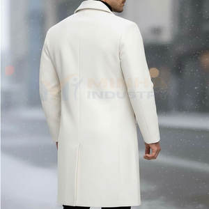 เสื้อโค้ทผู้ชายคุณภาพสูง ทรงเข้ารูปทันสมัย สำหรับฤดูหนาว เสื้อโค้ทผู้ชายลำลอง ผ้าขนสัตว์ - Product Image 4