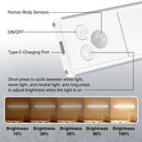 Design moderne 3 température de couleur LED détecteur de mouvement chambre armoire lumières 20CM 80CM Dimmable longueur différente disponible