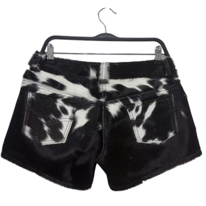 Best Sale Solid Color <b>Men</b> Leather Cowhide <b>Shorts</b> High Street Style Cowhide Leather <b>Shorts</b> with Side Pockets - Product Image 5