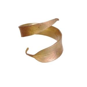 Ronds de serviette en aluminium doré élégants faits à la main en forme de feuille pour les mariages fêtes festivals ronds de serviette sains - Product Image 4