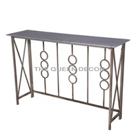 Table d'entrée Table de couloir à haute brillance pour hall d'hôtel Table Console d'appoint au design créatif en acier inoxydable