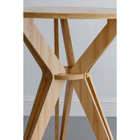 Nouvelle conception de table basse ronde pliable en bois minimaliste et écologique, sans assemblage par vis
