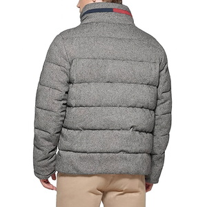 Chaqueta de burbujas para hombre, de primera calidad, informal, con cuello alto, cierre frontal con cremallera, logotipo, color sólido, cálida para invierno, personalizada, impermeable y transpirable - Product Image 4