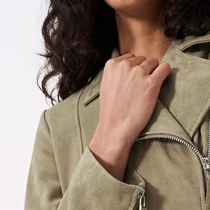 Venta al por mayor de moda de las mujeres de gamuza chaqueta de moda de las mujeres de PU de cuero de gamuza chaqueta de cuero de gamuza de alta calidad - Product Image 5