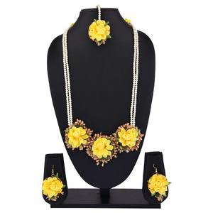 Handmade Bridal Fashion Jewelry Set Stylish Mehndi Flower Includes Necklace Tikka Ring Rose <b>Bracelet</b> Weddings Islamic Style - Product Image 3