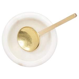 Standard Quality Marble <b>Sugar</b> Pots With Metal Gold Plated Border and Spoon Kitchen Ware Accessories Hot Selling Modern Container - Product Image 4