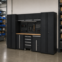 Banc de travail industriel robuste en acier SPCC avec 5 tiroirs verrouillables et panneau perforé pour garage, personnalisable OEM