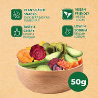 Chips Semiblandos de Vegetales Mixtos Salados Horneados Organic Fields 50g, Bajos en Sodio, Snack Saludable