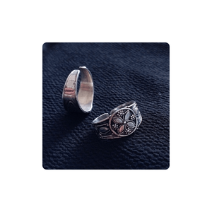 Bague tribale en argent personnalisée de qualité supérieure ensemble de haute qualité tendance nouveaux bijoux de mode plaqué motif de forme de bande à vendre - Product Image 4