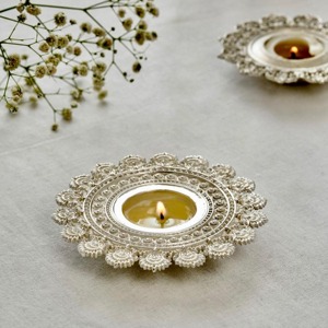 Classic <b>Silver</b> Metal Candle Holder for Home Decor Elegant Table Centerpiece Romantic Candlelight Accent - Product Image 3