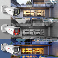 Caméra IP PoE 8MP 4K 25fps avec audio bidirectionnel, détection de véhicules et de personnes, système de surveillance CCTV IA pour extérieur