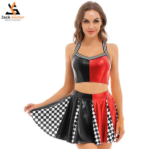 ชุดเชียร์ลีดเดอร์แบบใหม่ล่าสุด ผลิตจากโรงงาน ออกแบบเองได้  ชุดเชียร์ลีดเดอร์แบบซับลิเมชั่น ประดับคริสตัล  ชุดเต้นเชียร์สำหรับเด็ก - Product Image 3