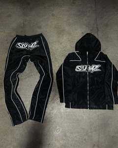 Survêtement décontracté pour homme 2026 personnalisé, coupe-vent épais avec capuche, veste en nylon et pantalon à taille élastique, veste zippée d'hiver - Product Image 6