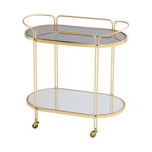Luxury High Quality Bar Cart Tempered Glass Black Antique <b>Trolleys</b> Hotel Family Metal Wine Rack Hotels Furniture <b>Trolleys</b> - Product Image 2
