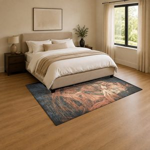 Alfombra de Área Chenille LXDP-1040 de RUGS DEPOT, Color Rojo Borgoña, Diseño Oriental Tradicional, Impresión Digital, Lavable a Máquina, Antideslizante, Venta al Por Mayor - Product Image 3