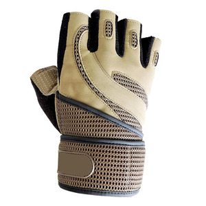 Custom Half Finger Fitness Gloves Breathable Mesh Weightlifting Gym Gloves Non Slip Adjustable Wrist <b>Strap</b> OEM - Product Image 3