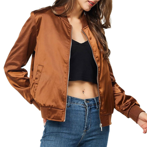 Vestes en satin pour femmes en tissu uni et à séchage rapide pour la saison hivernale Dernier style Vestes universitaires en satin pour femmes - Product Image 6