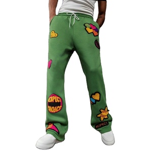 Pantalon de survêtement surdimensionné avec logo personnalisé Pantalon de survêtement baggy à jambes larges de haute qualité Pantalon lourd pour homme de grande taille Pantalon de survêtement uni de base - Product Image 5