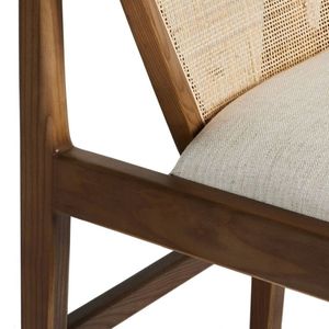 Silla de comedor de madera de teca y ratán de calidad superior con cojín de color personalizado para cenar al aire libre jardín Villa restaurante - Product Image 5