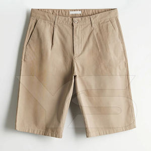 กางเกงขาสั้นแฟชั่นไฮสตรีทผู้ชายกางเกงขาสั้นผ้าฝ้ายเอวสูงระบายอากาศได้ดีมีกระดุมและซิปปิดด้วยผ้าย้อมสีเรียบๆ - Product Image 1