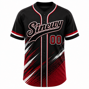 Maillot de baseball pour homme Sinewy, nom et numéro personnalisés brodés, manches courtes, coupe classique, grandes tailles, adultes, toutes saisons, 100% polyester - Product Image 3