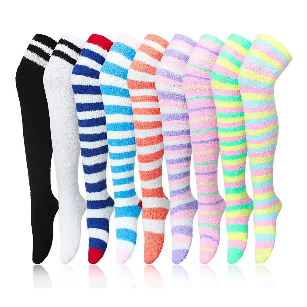High Quality OVER KNEE Women fuzzy socks wholesale Slipper warm socks thermal thick fuzzy women socks from china